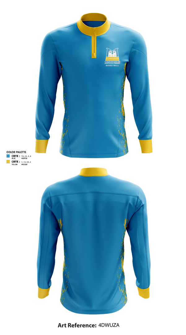 Quarter Zip Jacket, Meridian Public Charter School Basketball, Men's Basketball, Teamtime, Team time, sublimation, custom sports apparel, team uniforms, spirit wear, spiritwear, sports uniforms, custom shirts, team store, custom team store, fundraiser sports, apparel fundraiser