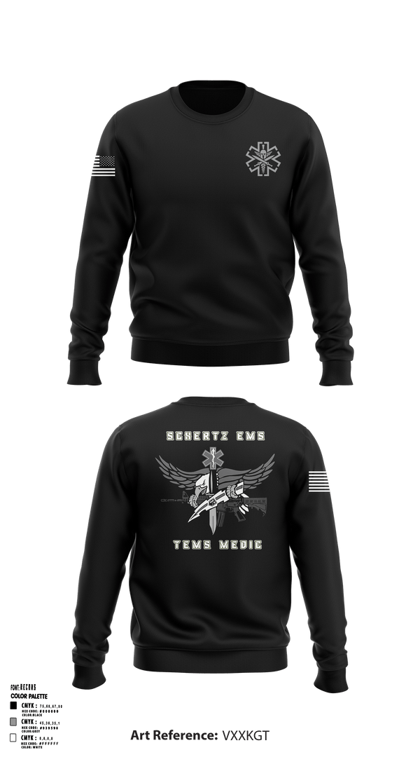 Crew Neck Sweatshirt, Schertz SWAT, Fire Department, Teamtime, Team time, sublimation, custom sports apparel, team uniforms, spirit wear, spiritwear, sports uniforms, custom shirts, team store, custom team store, fundraiser sports, apparel fundraiser