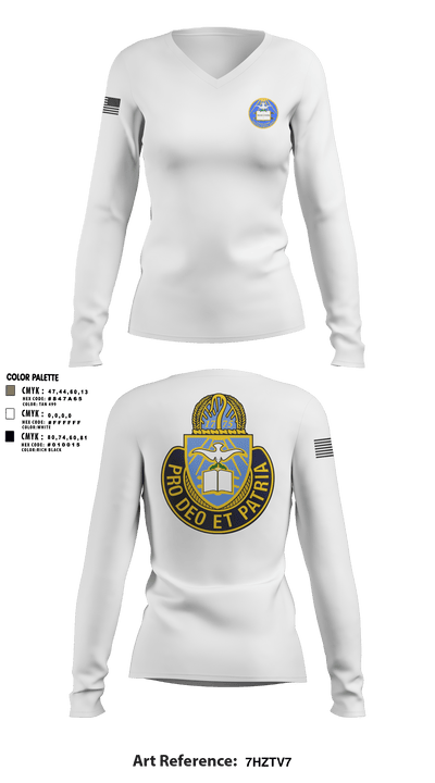 Chaplain Corps 559157 Women's Long Sleeve V-neck Shirt - 2