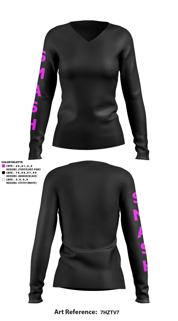 Women's Long Sleeve Vneck Shirt, SMASH, Softball, Teamtime, Team time, sublimation, custom sports apparel, team uniforms, spirit wear, spiritwear, sports uniforms, custom shirts, team store, custom team store, fundraiser sports, apparel fundraiser