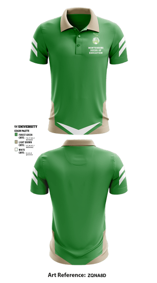 Short Sleeve Performance Polo, Montessori Seeds Of Education, Spirit Store, Teamtime, Team time, sublimation, custom sports apparel, team uniforms, spirit wear, spiritwear, sports uniforms, custom shirts, team store, custom team store, fundraiser sports, apparel fundraiser