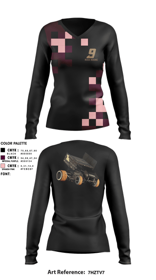 Women's Long Sleeve Vneck Shirt, Rick Maine, E-Sports, Teamtime, Team time, sublimation, custom sports apparel, team uniforms, spirit wear, spiritwear, sports uniforms, custom shirts, team store, custom team store, fundraiser sports, apparel fundraiser
