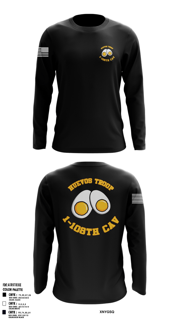 Long Sleeve Performance Shirt, 1-108 CAV HHT, Army, Teamtime, Team time, sublimation, custom sports apparel, team uniforms, spirit wear, spiritwear, sports uniforms, custom shirts, team store, custom team store, fundraiser sports, apparel fundraiser