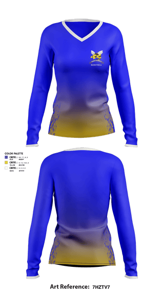 Women's Long Sleeve Vneck Shirt, Hand Middle School Basketball, Women's Basketball, Teamtime, Team time, sublimation, custom sports apparel, team uniforms, spirit wear, spiritwear, sports uniforms, custom shirts, team store, custom team store, fundraiser sports, apparel fundraiser