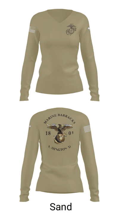 Marine Barracks Washington 7968696 Women's Long Sleeve V-neck Shirt - 42
