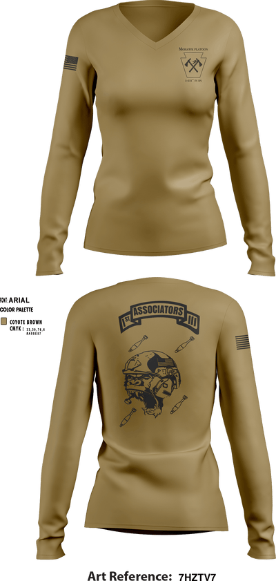 1-111th IN BN ** 38506759 Women's Long Sleeve V-neck Shirt - 8