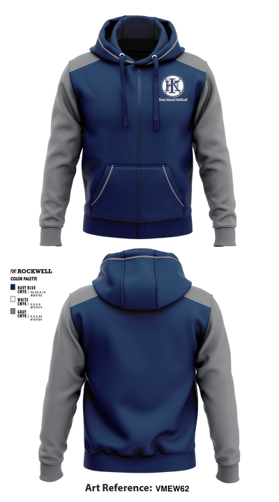 Kent Island Youth Softball 28747832 Zip Hoodie - 1