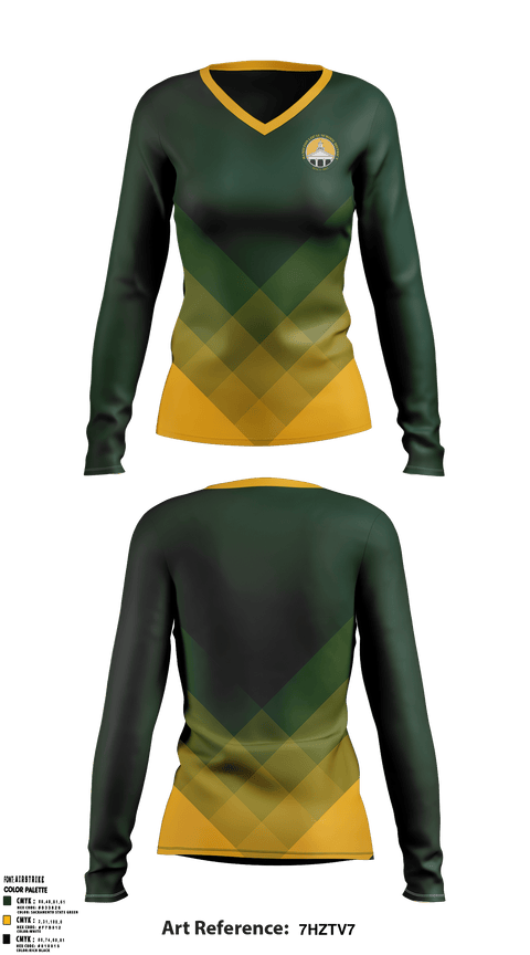 Women's Long Sleeve Vneck Shirt, Hamilton Middle School, Spirit Store, Teamtime, Team time, sublimation, custom sports apparel, team uniforms, spirit wear, spiritwear, sports uniforms, custom shirts, team store, custom team store, fundraiser sports, apparel fundraiser