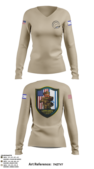 Women's Long Sleeve Vneck Shirt, , Army, Teamtime, Team time, sublimation, custom sports apparel, team uniforms, spirit wear, spiritwear, sports uniforms, custom shirts, team store, custom team store, fundraiser sports, apparel fundraiser