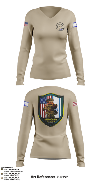 13th Missile Defense Battery 67217504 Women's Long Sleeve V-neck Shirt - 6