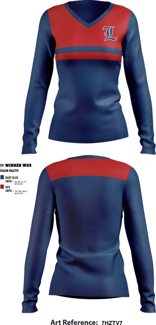 Women's Long Sleeve Vneck Shirt, Liberty High School, Spirit Store, Teamtime, Team time, sublimation, custom sports apparel, team uniforms, spirit wear, spiritwear, sports uniforms, custom shirts, team store, custom team store, fundraiser sports, apparel fundraiser