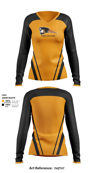 Merrill High School Softball 71424387 Women's Long Sleeve V-neck Shirt - 1