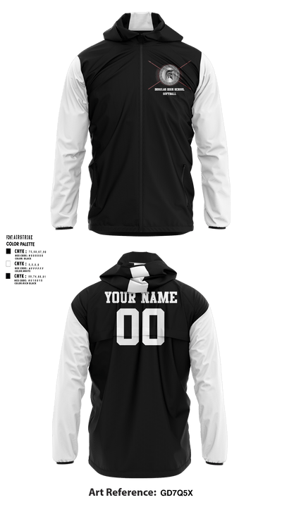 Douglas High School Softball 29791521 Windbreaker - 2