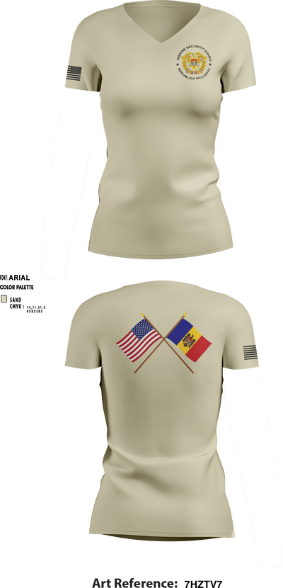 Detachment Republica Moldova 57338540 Women's Short Sleeve V-neck Shirt - 10