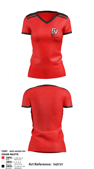 Women's Short Sleeve Vneck Shirt, Big Reds, Track & Field, Teamtime, Team time, sublimation, custom sports apparel, team uniforms, spirit wear, spiritwear, sports uniforms, custom shirts, team store, custom team store, fundraiser sports, apparel fundraiser
