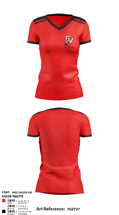Big Reds 457839852 Women's Short Sleeve V-neck Shirt - 1