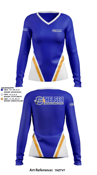 Women's Long Sleeve Vneck Shirt, Chelsea Electric LLC, , Teamtime, Team time, sublimation, custom sports apparel, team uniforms, spirit wear, spiritwear, sports uniforms, custom shirts, team store, custom team store, fundraiser sports, apparel fundraiser
