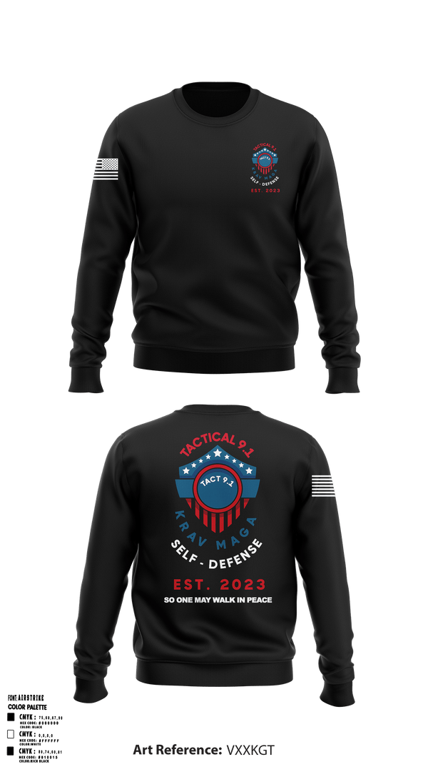 Crew Neck Sweatshirt, Tactical 9.1 Krav Maga Self Defense, Wrestling, Teamtime, Team time, sublimation, custom sports apparel, team uniforms, spirit wear, spiritwear, sports uniforms, custom shirts, team store, custom team store, fundraiser sports, apparel fundraiser