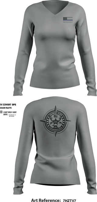 Women's Long Sleeve Vneck Shirt, Jaimie Cox Foundation, , Teamtime, Team time, sublimation, custom sports apparel, team uniforms, spirit wear, spiritwear, sports uniforms, custom shirts, team store, custom team store, fundraiser sports, apparel fundraiser