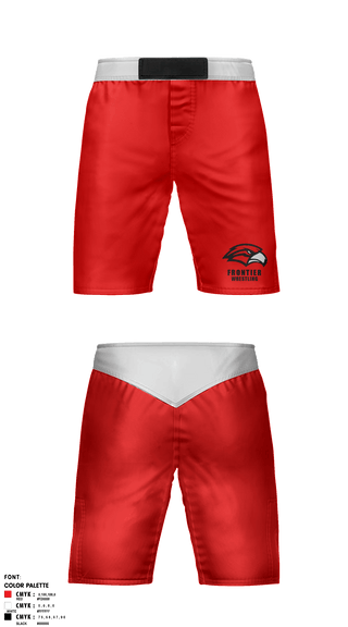 Fight Shorts, Frontier Senior High School Wrestling, Wrestling, Teamtime, Team time, sublimation, custom sports apparel, team uniforms, spirit wear, spiritwear, sports uniforms, custom shirts, team store, custom team store, fundraiser sports, apparel fundraiser