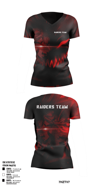 Raiders team 94912253 Women's Short Sleeve V-neck Shirt - 1