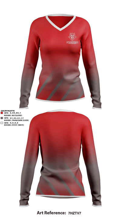 Sweetwater High School Soccer 63878703 Women's Long Sleeve V-neck Shirt - 1