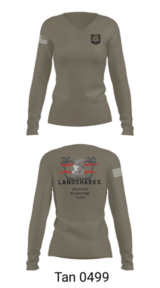 Women's Long Sleeve Vneck Shirt, , National Guard, Teamtime, Team time, sublimation, custom sports apparel, team uniforms, spirit wear, spiritwear, sports uniforms, custom shirts, team store, custom team store, fundraiser sports, apparel fundraiser