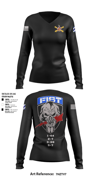 Women's Long Sleeve Vneck Shirt, 1-41 FA, Army, Teamtime, Team time, sublimation, custom sports apparel, team uniforms, spirit wear, spiritwear, sports uniforms, custom shirts, team store, custom team store, fundraiser sports, apparel fundraiser