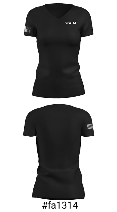 VFA-14 29088698 Women's Short Sleeve V-neck Shirt - 19