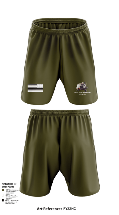 121st. AVN. company 1st. AVN. 64598317 Athletic Shorts With Pockets - 1