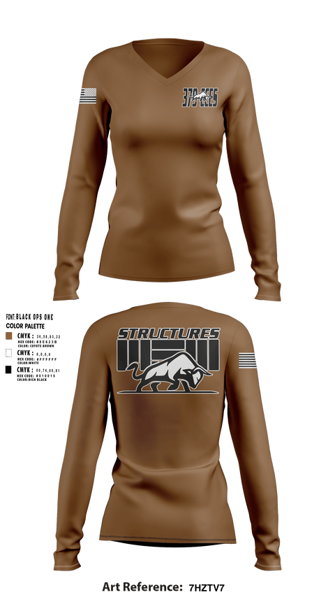Women's Long Sleeve Vneck Shirt, 379 ECES/CEOHS, Air Force, Teamtime, Team time, sublimation, custom sports apparel, team uniforms, spirit wear, spiritwear, sports uniforms, custom shirts, team store, custom team store, fundraiser sports, apparel fundraiser