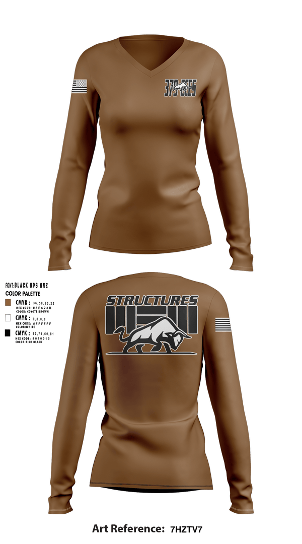 Women's Long Sleeve Vneck Shirt, 379 ECES/CEOHS, Air Force, Teamtime, Team time, sublimation, custom sports apparel, team uniforms, spirit wear, spiritwear, sports uniforms, custom shirts, team store, custom team store, fundraiser sports, apparel fundraiser