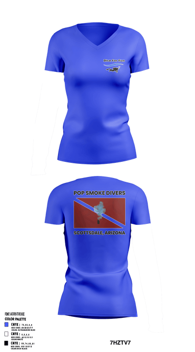 Pop Smoke Scuba 8067820 Women's Short Sleeve V-neck Shirt - 1