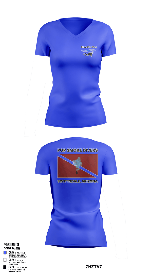 Women's Short Sleeve Vneck Shirt, Pop Smoke Scuba, Swimming, Teamtime, Team time, sublimation, custom sports apparel, team uniforms, spirit wear, spiritwear, sports uniforms, custom shirts, team store, custom team store, fundraiser sports, apparel fundraiser