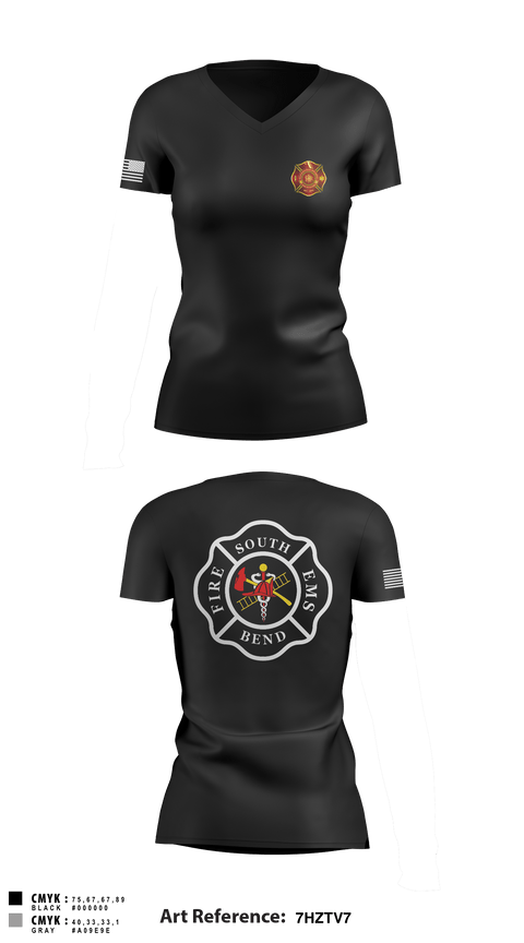 Women's Short Sleeve Vneck Shirt, , Fire Department, Teamtime, Team time, sublimation, custom sports apparel, team uniforms, spirit wear, spiritwear, sports uniforms, custom shirts, team store, custom team store, fundraiser sports, apparel fundraiser