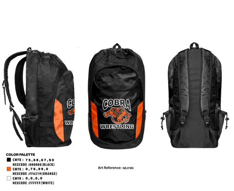 Gear Bag, Cobra Wrestling, Wrestling, Teamtime, Team time, sublimation, custom sports apparel, team uniforms, spirit wear, spiritwear, sports uniforms, custom shirts, team store, custom team store, fundraiser sports, apparel fundraiser