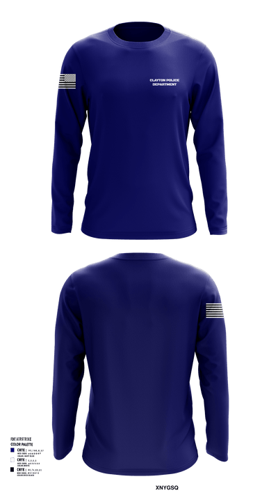 Clayton Police Department 94979488 Long Sleeve Performance Shirt - 1