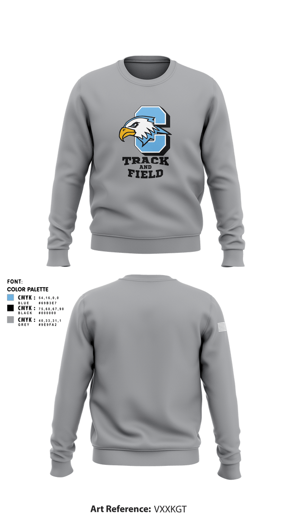 Crew Neck Sweatshirt, Grand Rapids Christian Eagles, Track & Field, Teamtime, Team time, sublimation, custom sports apparel, team uniforms, spirit wear, spiritwear, sports uniforms, custom shirts, team store, custom team store, fundraiser sports, apparel fundraiser