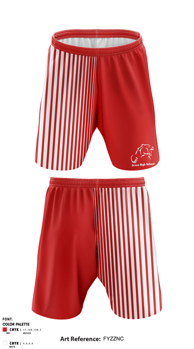 Grace High School Volleyball 18103042 Athletic Shorts With Pockets - 1