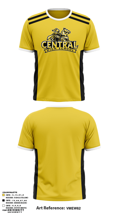 Central HS Football 61627398 Short Sleeve Performance Shirt - 2