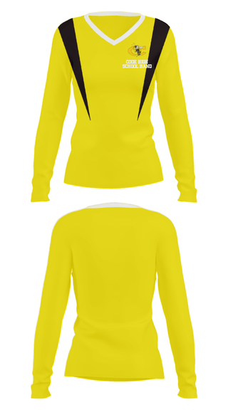 Women's Long Sleeve Vneck Shirt, Cook High School Band, Spirit Store, Teamtime, Team time, sublimation, custom sports apparel, team uniforms, spirit wear, spiritwear, sports uniforms, custom shirts, team store, custom team store, fundraiser sports, apparel fundraiser