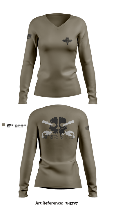 GHOSTS 5648482 Women's Long Sleeve V-neck Shirt - 2