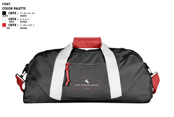 Duffle Bag, Two Worlds Ranch, , Teamtime, Team time, sublimation, custom sports apparel, team uniforms, spirit wear, spiritwear, sports uniforms, custom shirts, team store, custom team store, fundraiser sports, apparel fundraiser