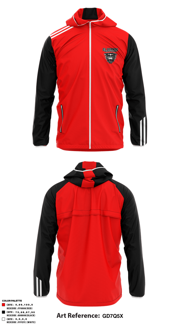 Windbreaker, El Dorado High School Wrestling, Wrestling, Teamtime, Team time, sublimation, custom sports apparel, team uniforms, spirit wear, spiritwear, sports uniforms, custom shirts, team store, custom team store, fundraiser sports, apparel fundraiser