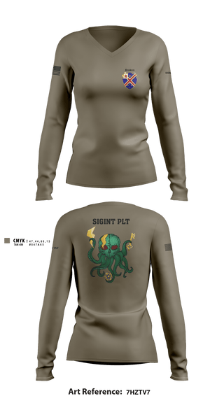 Women's Long Sleeve Vneck Shirt, , Army, Teamtime, Team time, sublimation, custom sports apparel, team uniforms, spirit wear, spiritwear, sports uniforms, custom shirts, team store, custom team store, fundraiser sports, apparel fundraiser