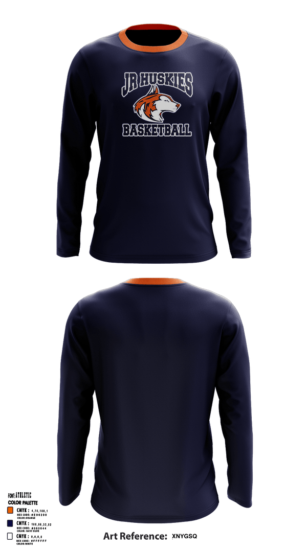 Long Sleeve Performance Shirt, Jr Huskies Basketball, Men's Basketball, Teamtime, Team time, sublimation, custom sports apparel, team uniforms, spirit wear, spiritwear, sports uniforms, custom shirts, team store, custom team store, fundraiser sports, apparel fundraiser