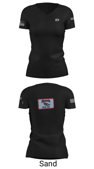 Women's Short Sleeve Vneck Shirt, , Army, Teamtime, Team time, sublimation, custom sports apparel, team uniforms, spirit wear, spiritwear, sports uniforms, custom shirts, team store, custom team store, fundraiser sports, apparel fundraiser