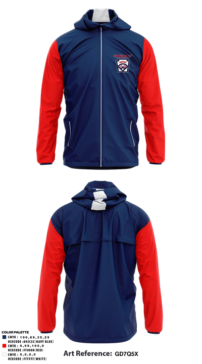 Arizona District 6 Little League Baseball 81927694 Windbreaker - 36