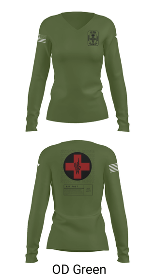 Women's Long Sleeve Vneck Shirt, , Army, Teamtime, Team time, sublimation, custom sports apparel, team uniforms, spirit wear, spiritwear, sports uniforms, custom shirts, team store, custom team store, fundraiser sports, apparel fundraiser