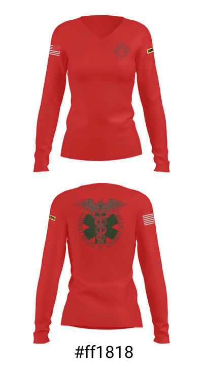 19th Engineer Battalion Aid Station 54166151 Women's Long Sleeve V-neck Shirt - 37
